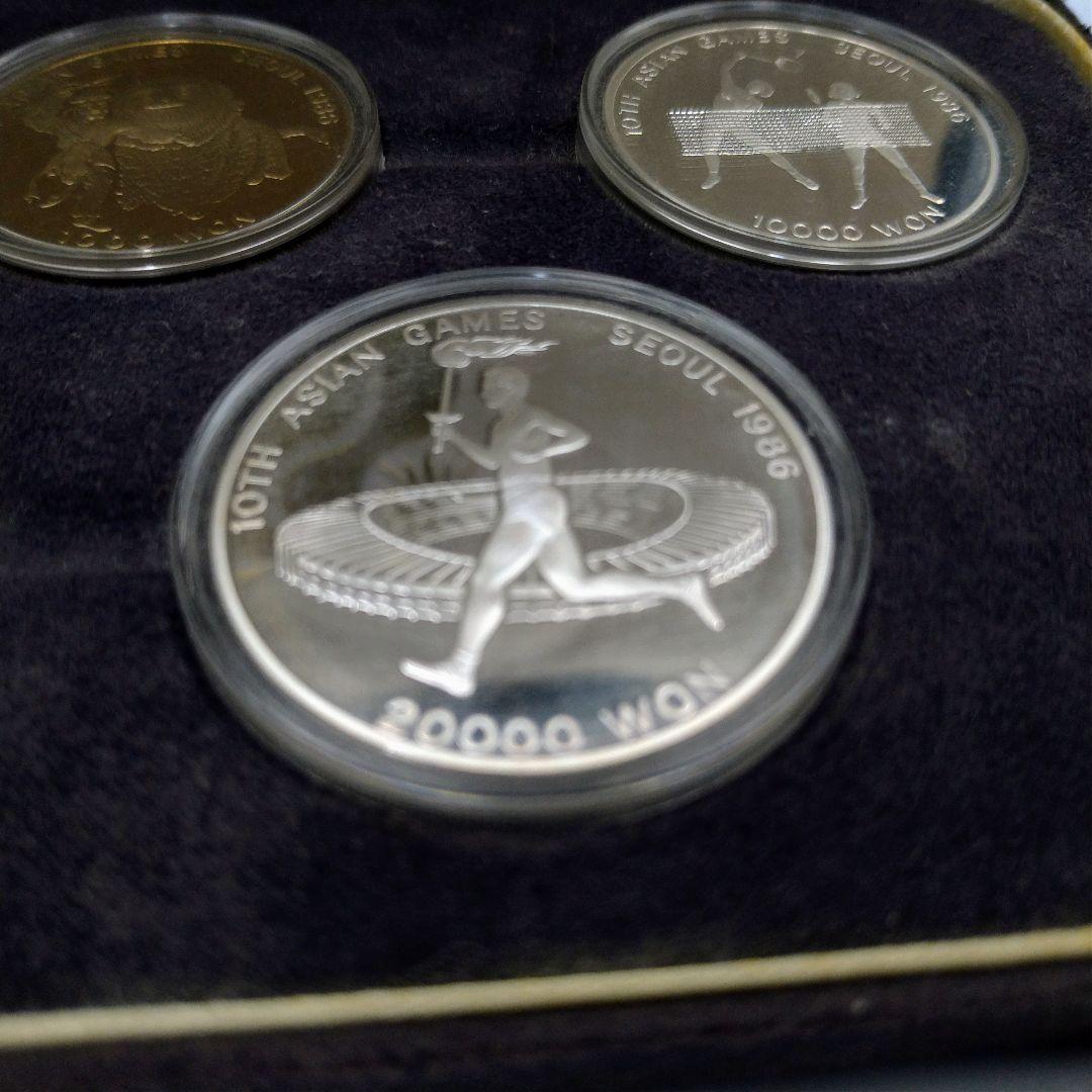 韓国 1986 ソウル アジア大会 記念硬貨 5枚セット 銀貨x4 白