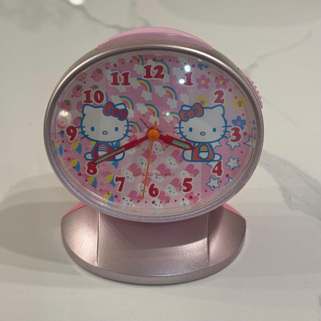 ハローキティ レトロ目覚まし時計 ピンク - メルカリ