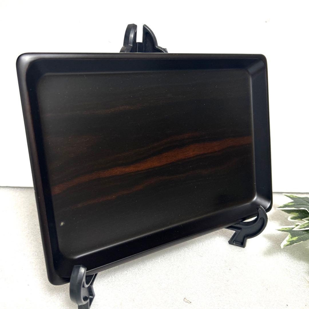 新品 天然木 唐木銘木 黒檀 5号長手盆 8寸切手盆セット 祝儀盆 角盆