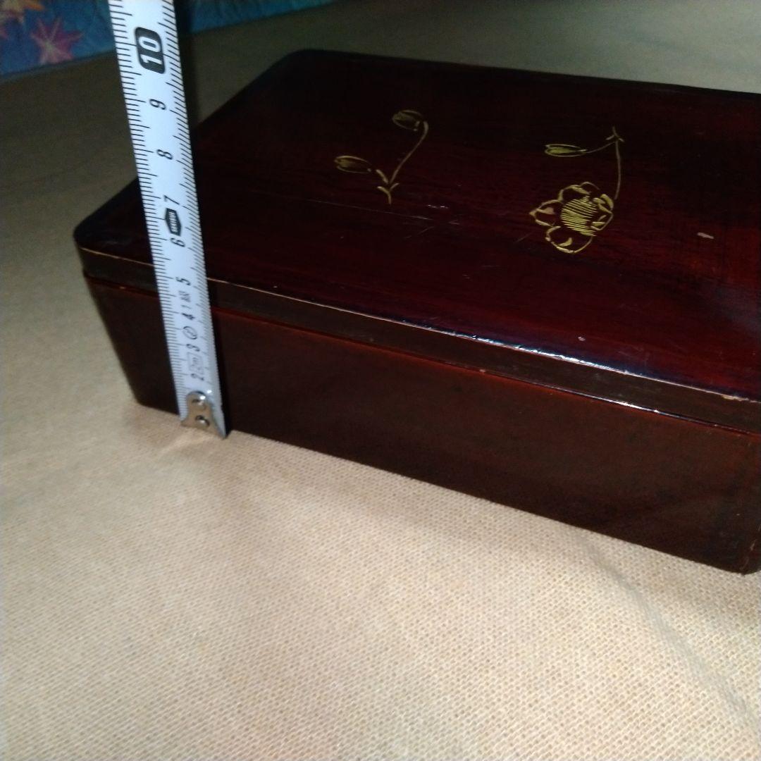 ☘ 明治時代 骨董 漆器 　野弁当　重箱 風景花絵　漆塗内朱　天然木
