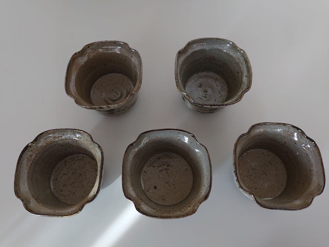 古松淳志作 「絵唐津蔓草文四方深向付」５客