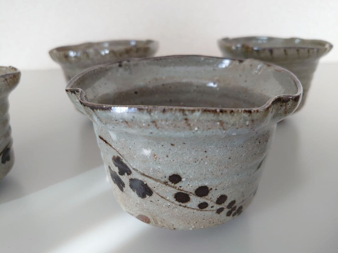 古松淳志作 「絵唐津蔓草文四方深向付」５客