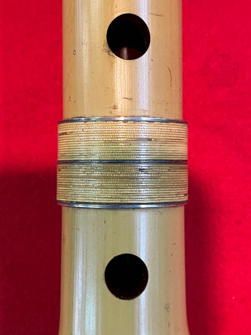 ば*か様 尺八 一尺八寸菅　精華 篁山調 二印　籐巻　銀三線