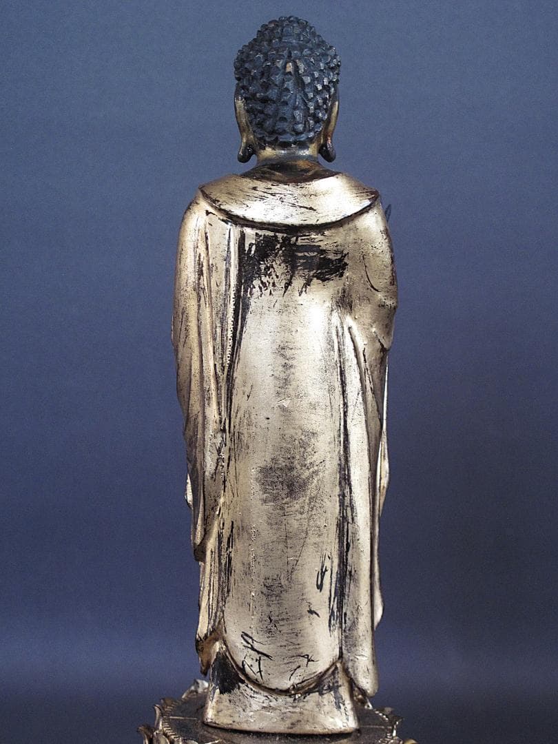 古仏像!!『木造 阿弥陀如来立像』総高33.5㎝ 像高19.5㎝ 仏像