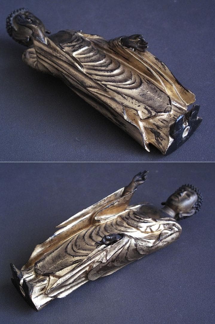 古仏像!!『木造 阿弥陀如来立像』総高33.5㎝ 像高19.5㎝ 仏像