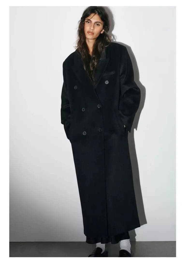 ZARA ウール混紡エクストラロングコート L - メルカリ