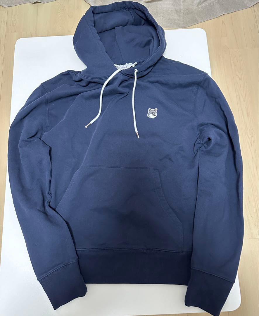 MAISON KITSUNÉ ネイビー フード付きパーカー L