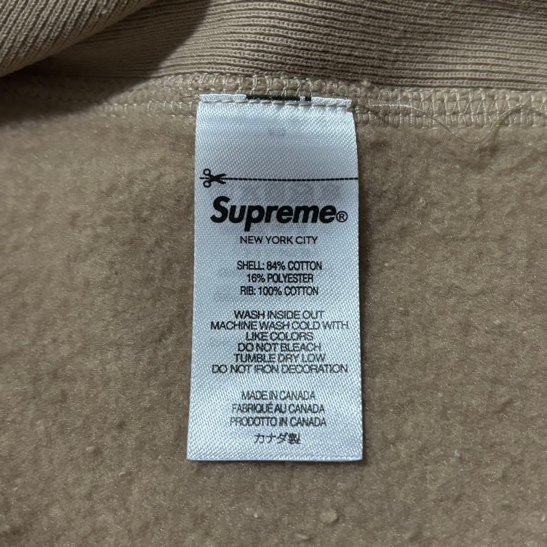 35【極美品】 シュプリーム　パーカー　ベージュ　Mサイズ　モーションロゴ