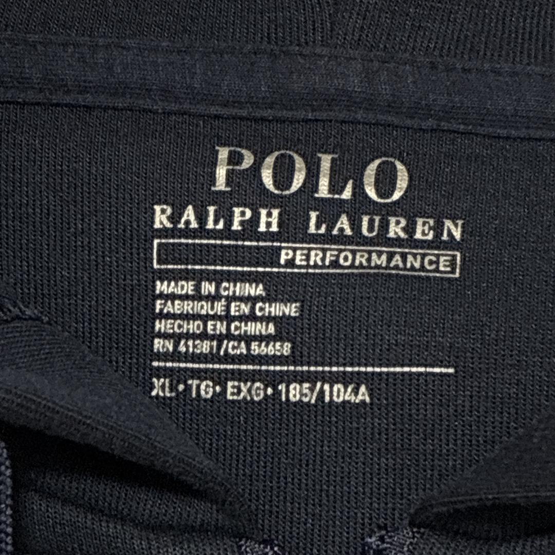 【美品】 ポロラルフローレン パーカー ジップアップ 紺色 刺繍ロゴ 2XL相当