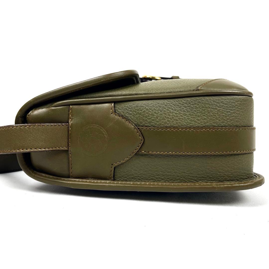 グッチ　ショルダーバッグ　ビンテージ　レザー　極美品　レディース　希少色