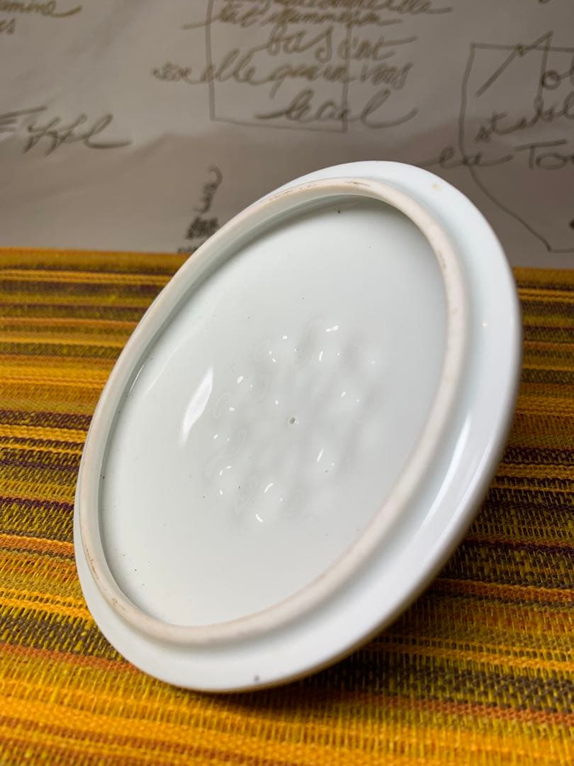 フランス製 アンティーク リモージュ焼きの金彩とフルーツ花柄が