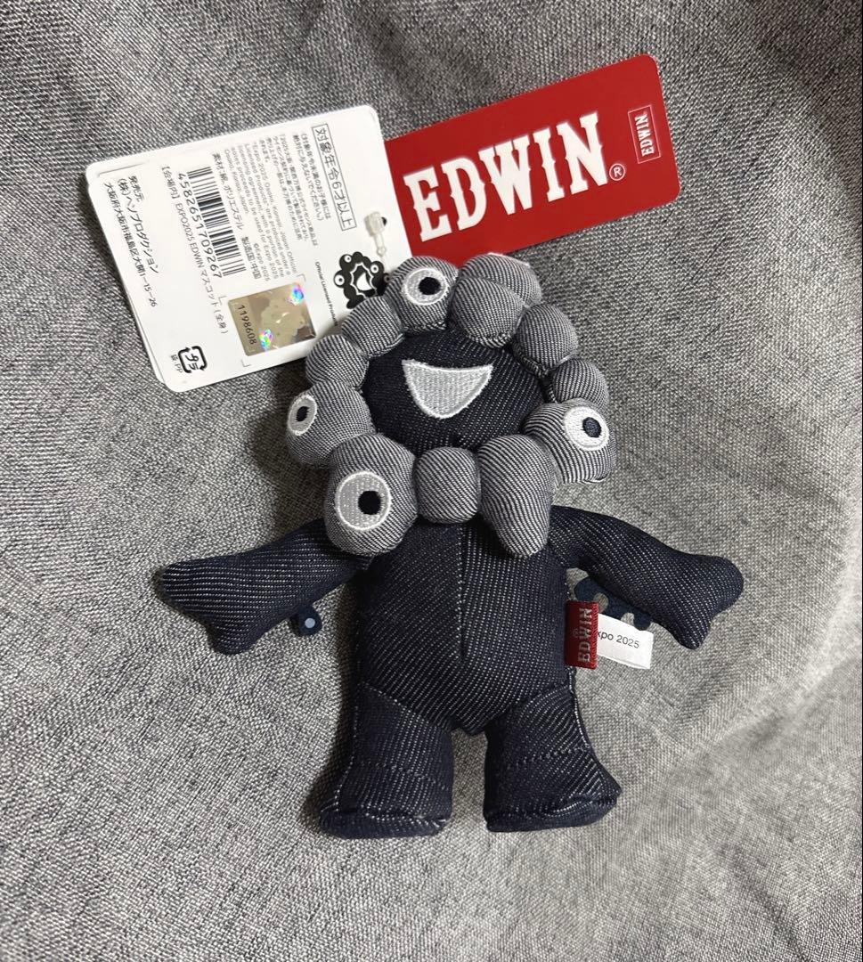 EDWINミャクミャク ぬいぐるみ キーホルダー 黒ミャク 匿名配送