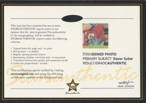 直筆サイン入り写真 ダヴォル・シュケル クロアチア/フレームなし/SA