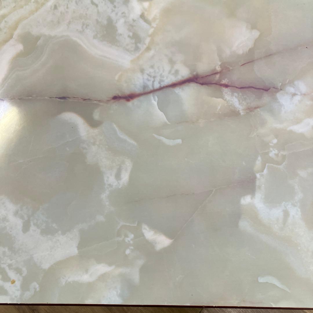 C-4アンティーク センターテーブル 大理石柄天板 マガジンラック付ロー