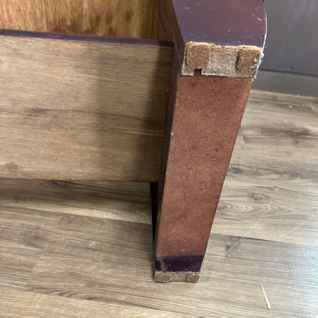 C-4アンティーク センターテーブル 大理石柄天板 マガジンラック付ロー