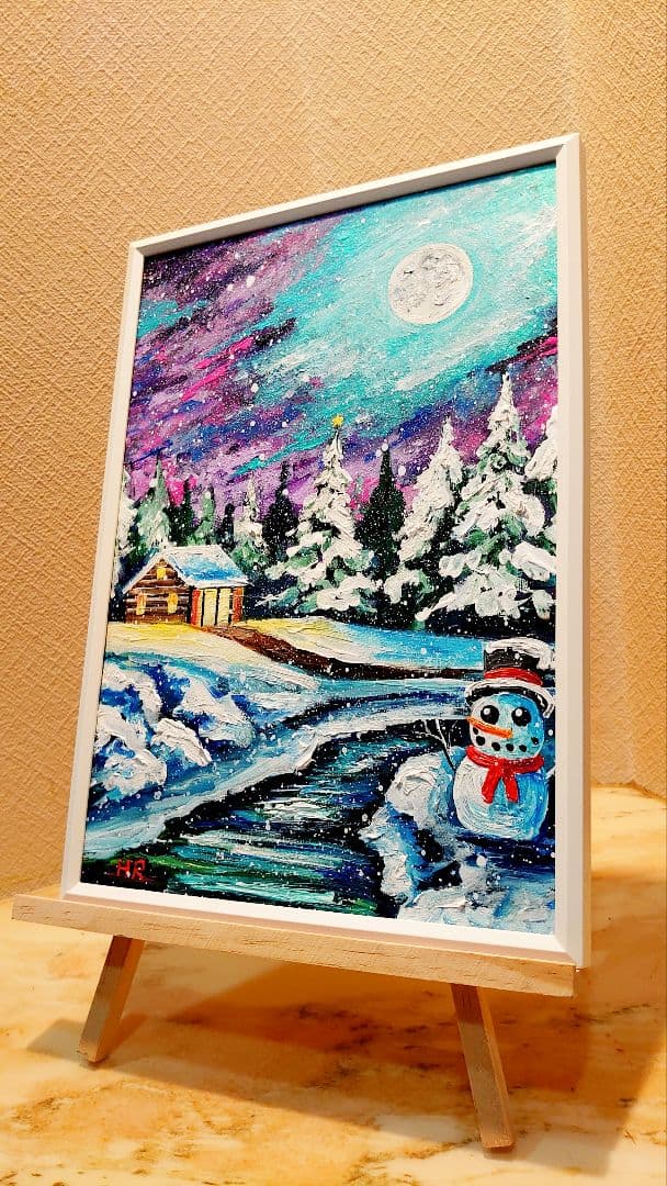 油絵 絵画【クリスマス夜に】