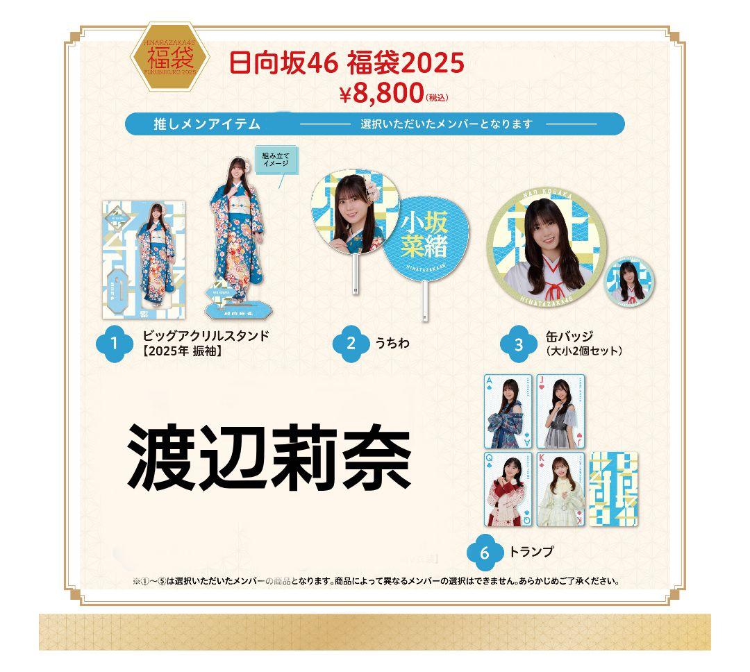 渡辺莉奈 生写真 日向坂46 福袋 2025