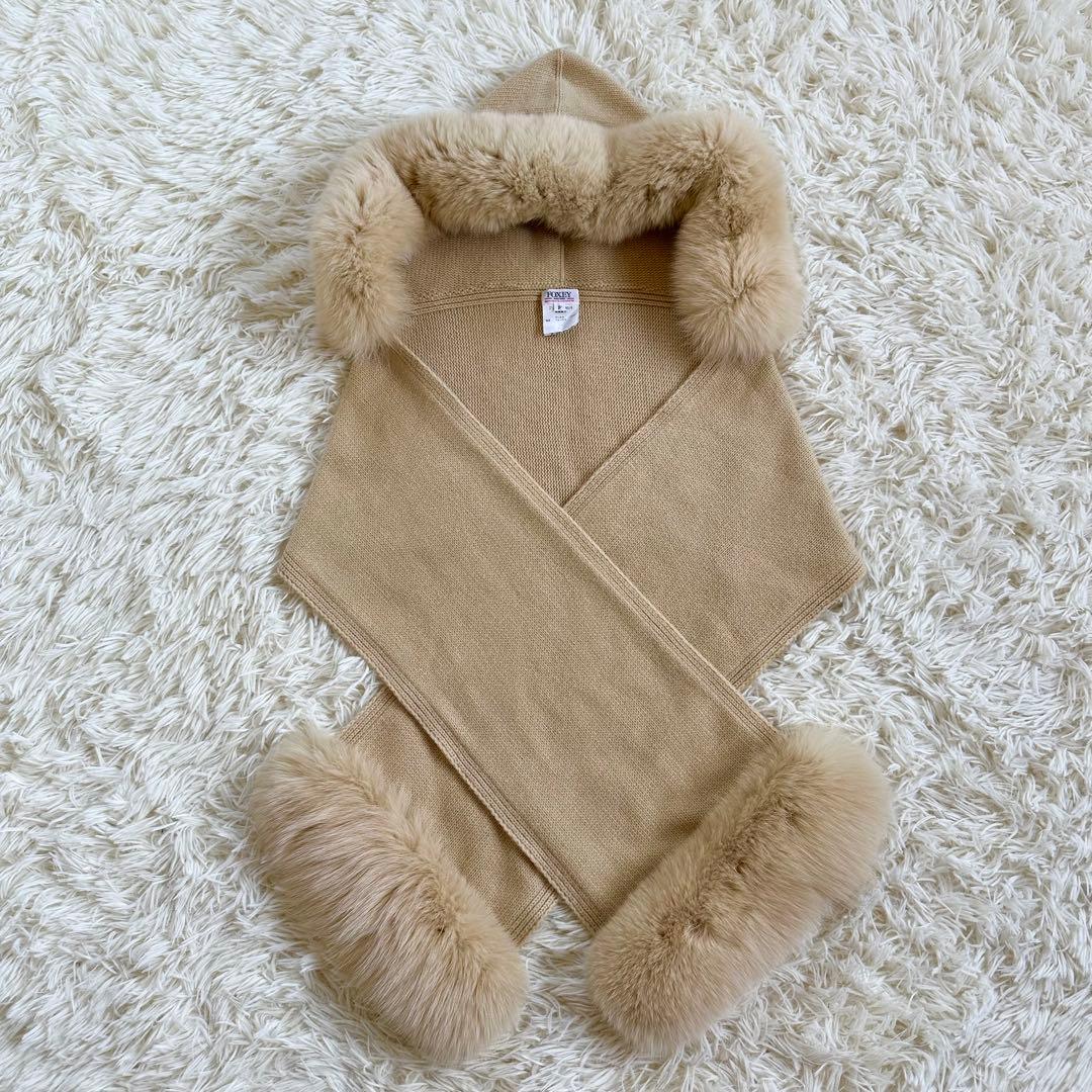 定価30万♡希少】FOXEY カシミヤ100%フォックスファーフーディストール