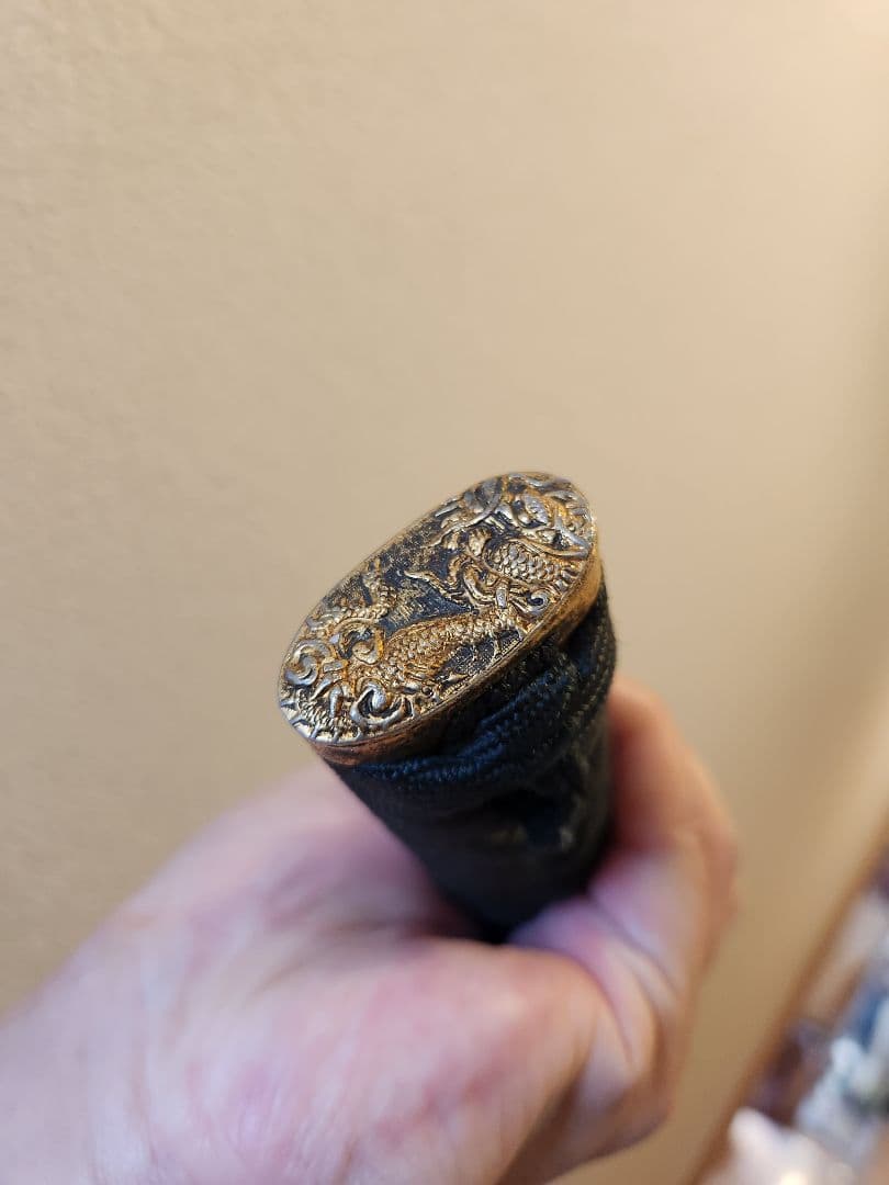 模造刀 金龍鍔　黒塗り鞘　日本刀　刀剣　太刀　刀装具 模造刀