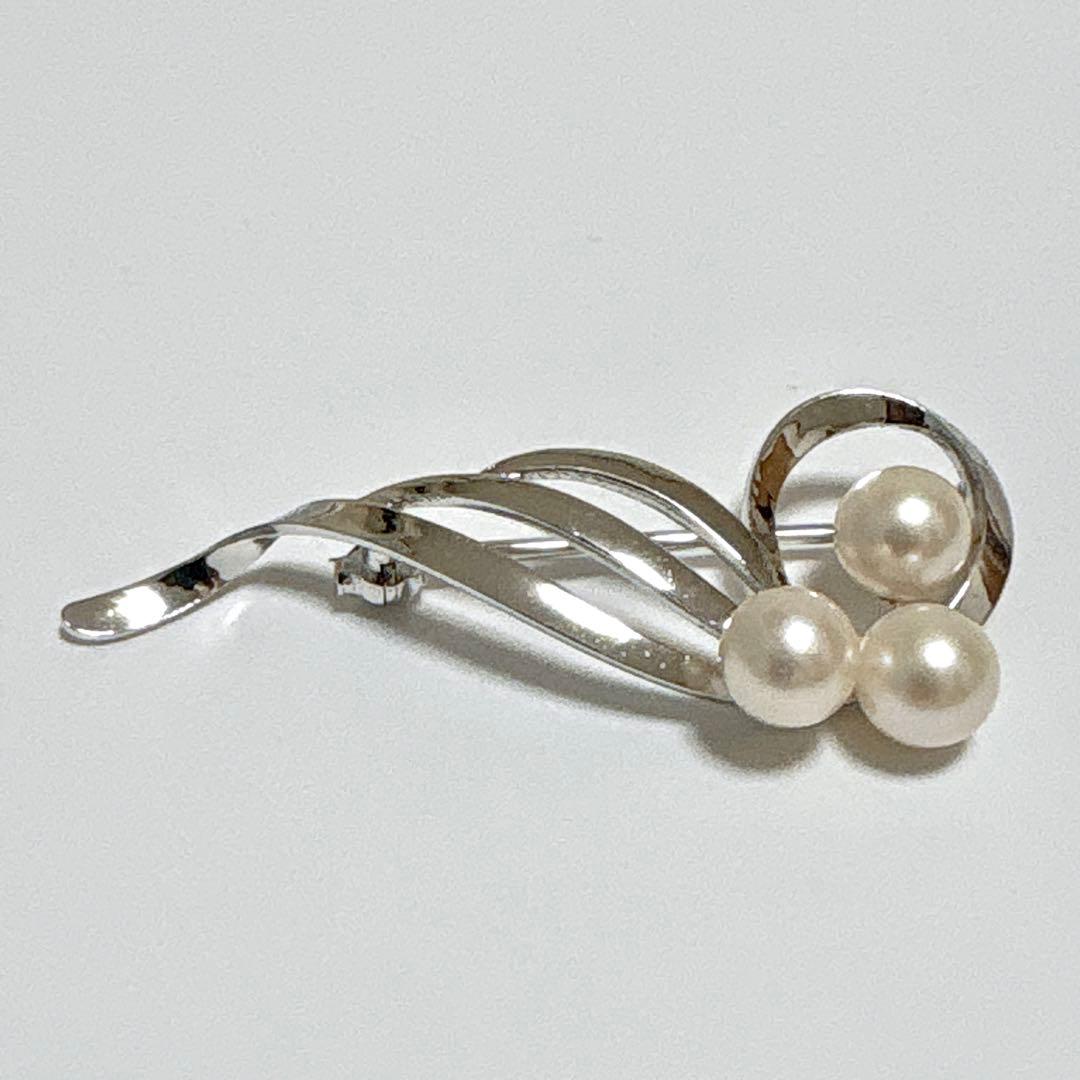 皇室御用達✨MIKIMOTO あこや 本真珠 パール ブローチ コサージュ SV
