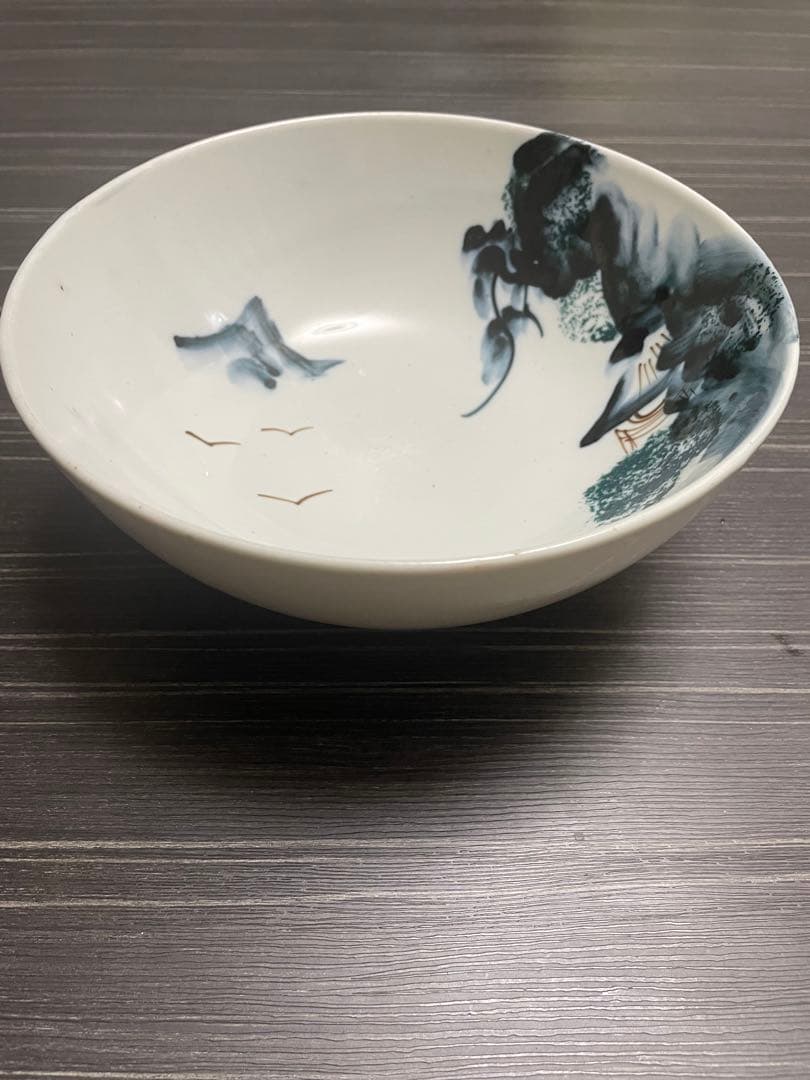 古道具】染付 山水図 中鉢 手描き 舟・千鳥 縁起物 骨董 時代物 - メルカリ