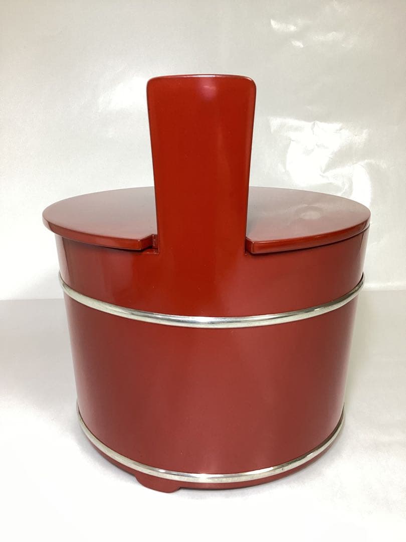 手桶水指 朱 塗師 陽斎 木箱入 茶道具 古物品