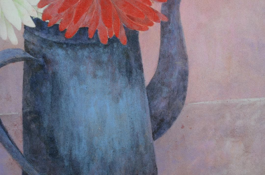 ブルーポット」 岩絵の具 額入り】東山魁夷の流派