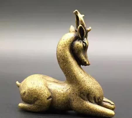 鹿 臥鹿 梅花鹿 銅器 装飾品 工芸品 美術品 置