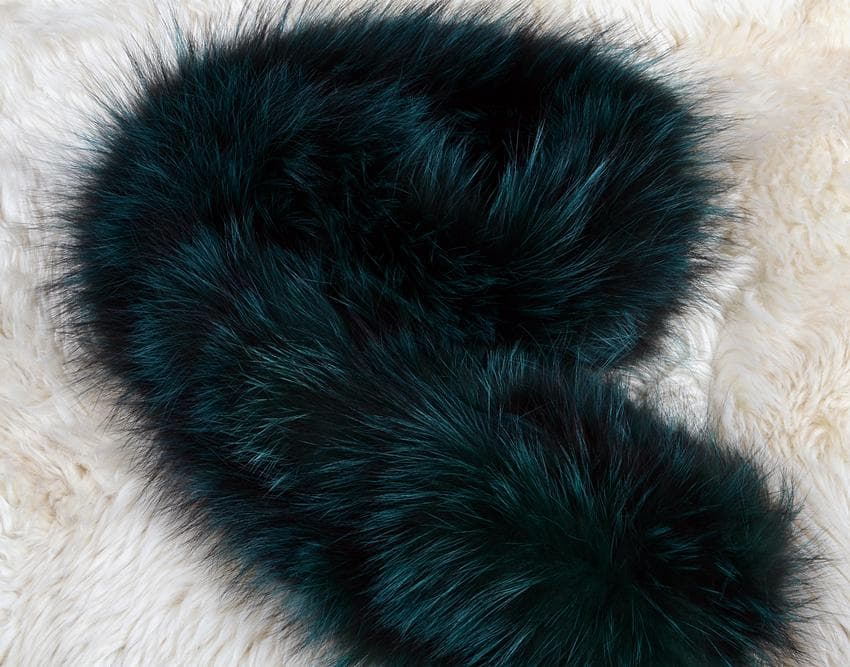 ボリュームがあって華やかフォックスを使用した二重巻スヌード深いグリーン毛皮ファー