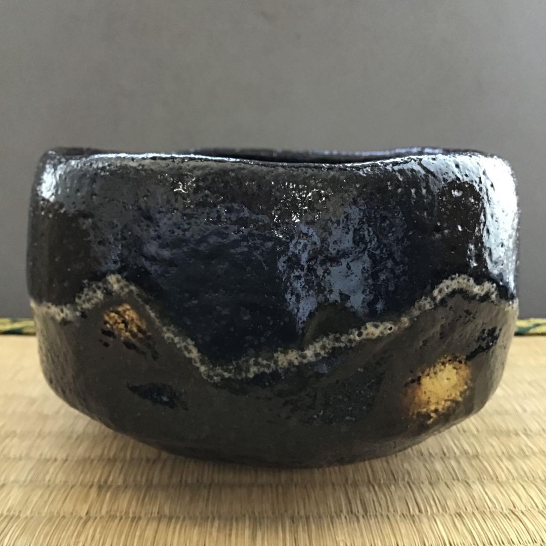茶道具 黒茶盌 幕釉黒楽 小川裕起夫(長楽の息子)作
