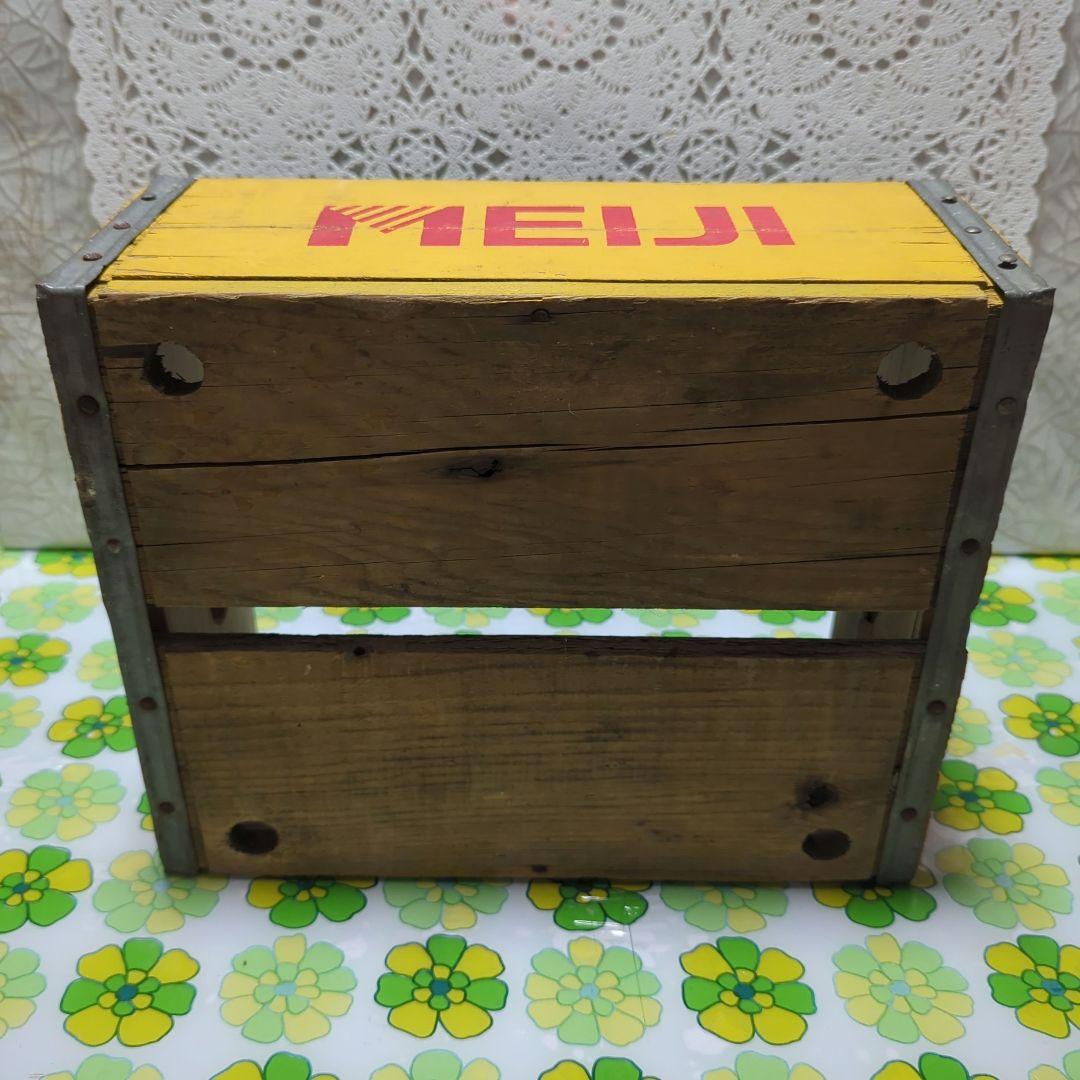 昭和レトロ 木箱 明治乳業 牛乳瓶木箱 雪印牛乳 配達収納ボックス