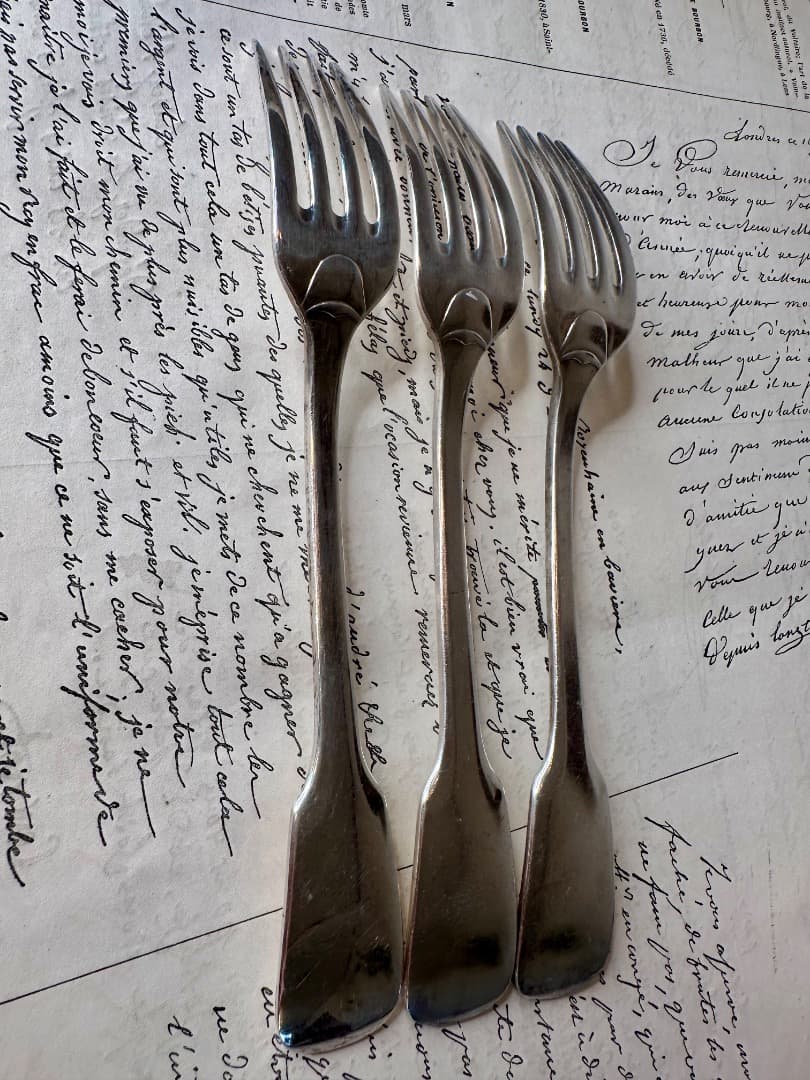 フランス ヴィンテージ フォーク 3本セット シルバープレート - メルカリ