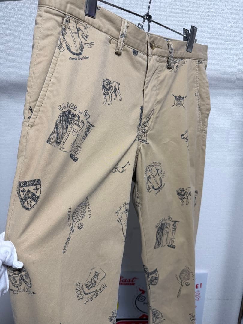 POLO RALPH LAUREN チノパンツ 総柄 手描き トラウザーズ 32 - メルカリ