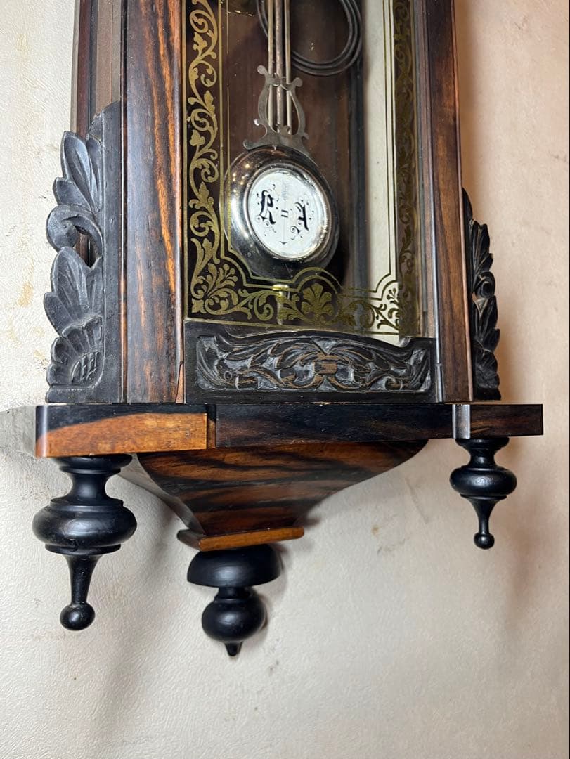 精工舎　黒柿　柱時計　古時計　振り子　レトロ　ゼンマイ　ユンハンス　ボンボン