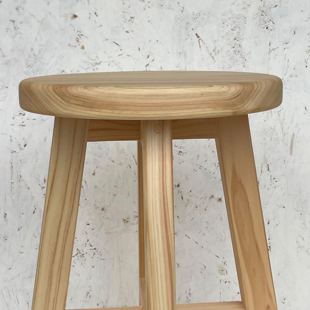 RRR　国産ひのき　丸椅子　木製スツール