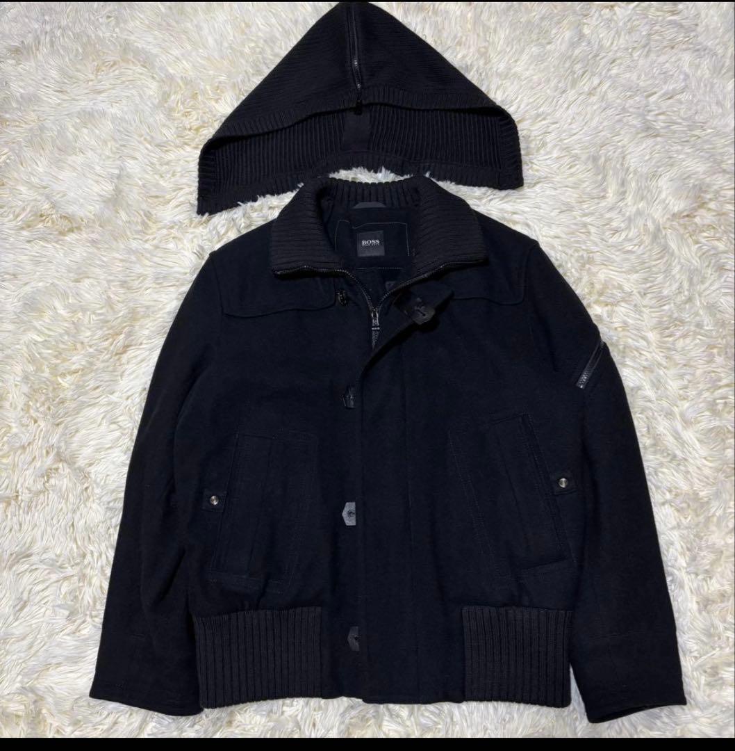 HUGOBOSS ウールフーデットジャケット 手袋付