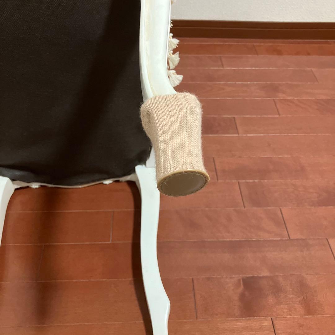 アンティーク調 白 椅子 スツール トワルドジュイ柄座面 ハンドメイド作品