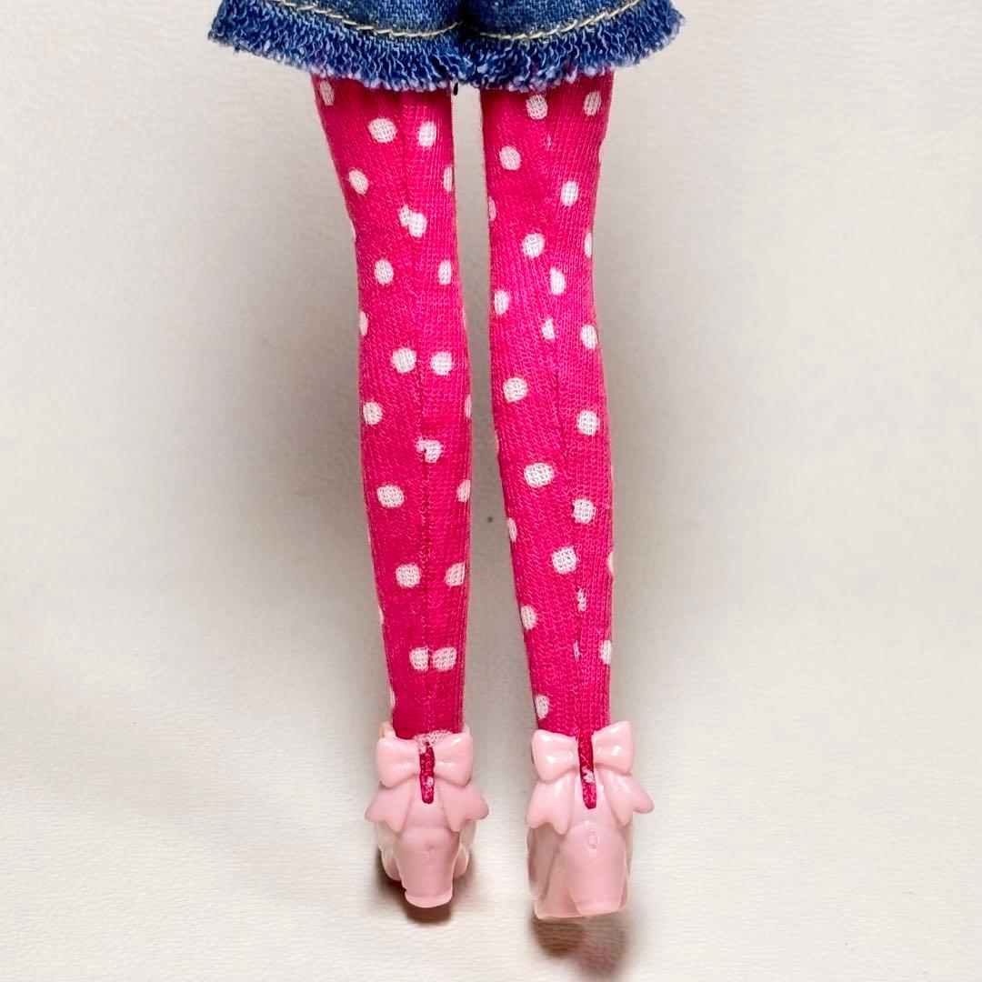 85〉リカちゃんサイズ タイツ風 ピンクドット/ハンドメイド - メルカリ
