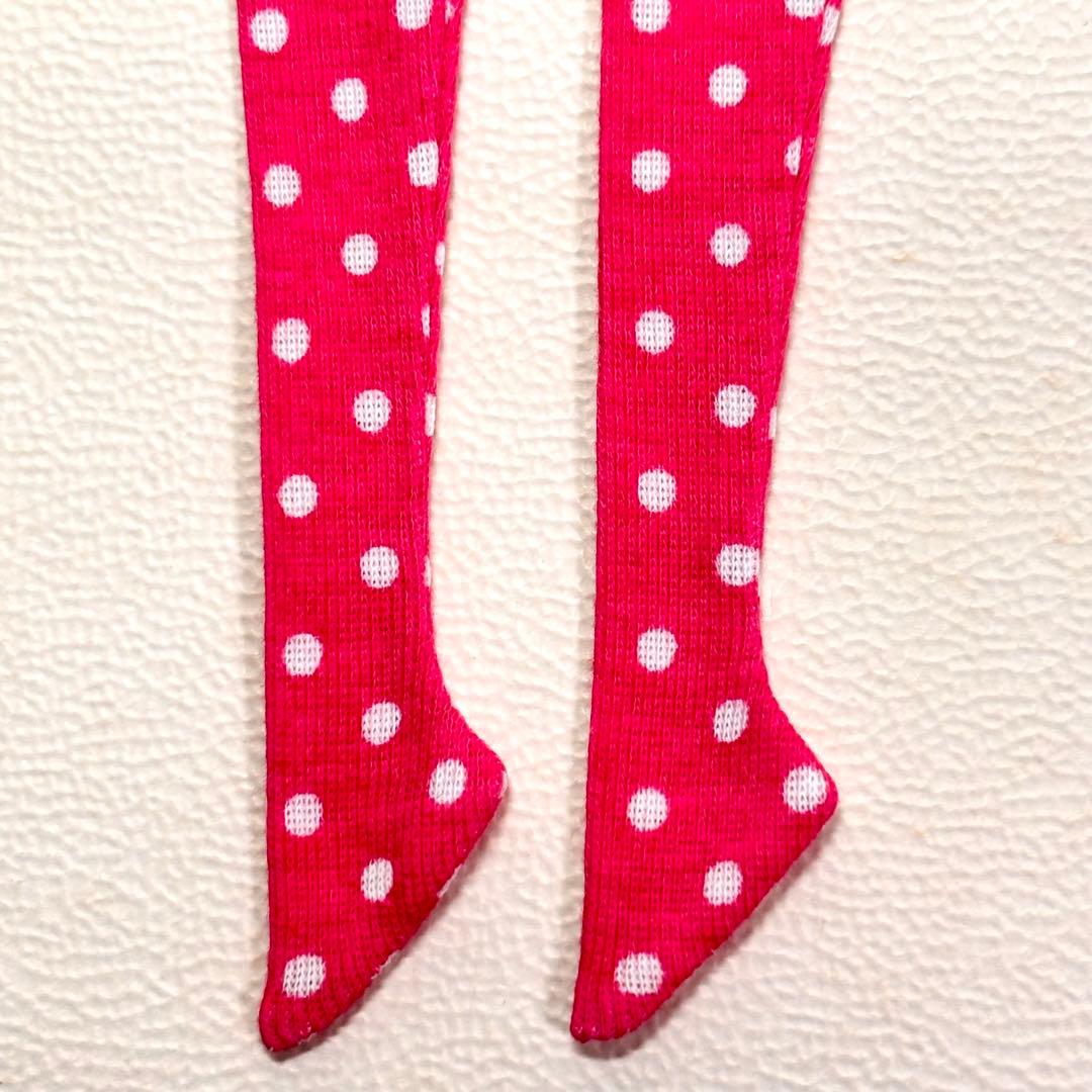 85〉リカちゃんサイズ タイツ風 ピンクドット/ハンドメイド - メルカリ