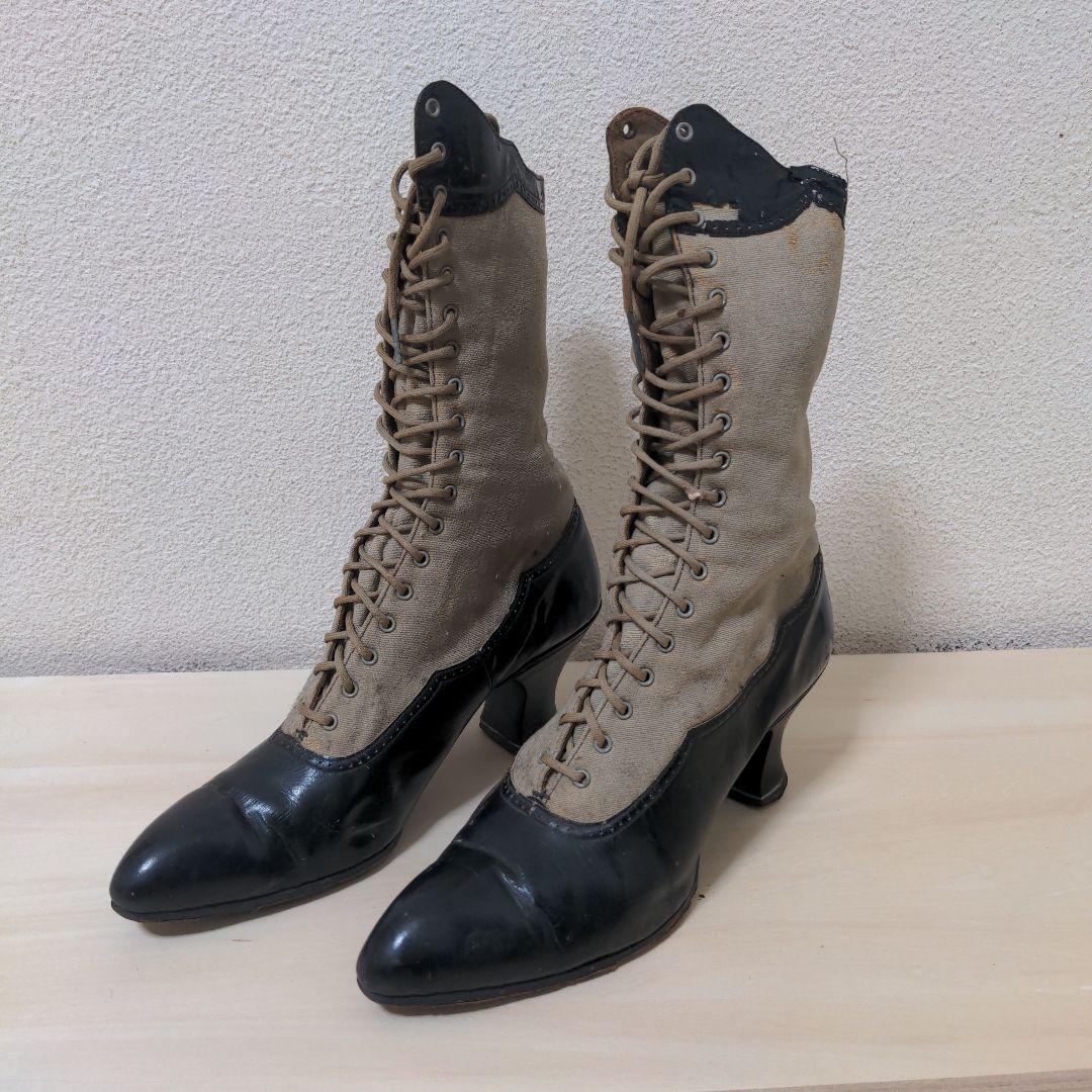 ヴィクトリアン レースアップブーツ アンティーク - メルカリ