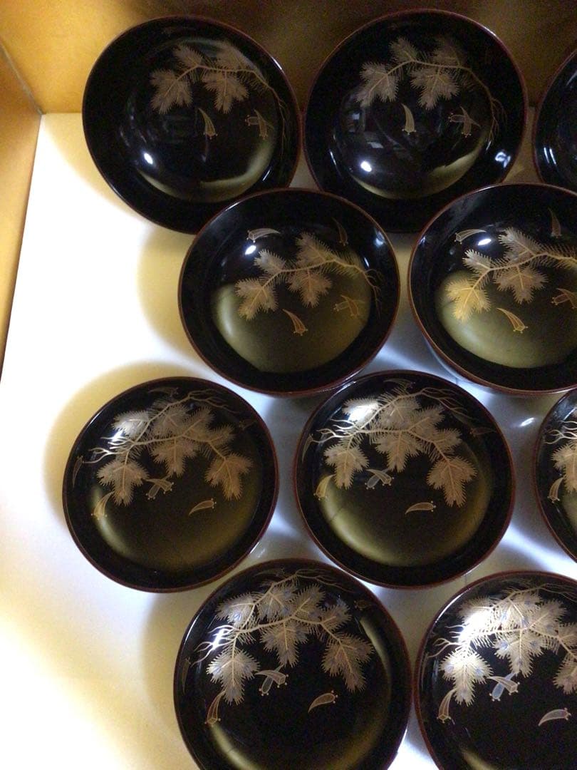 木製蒔絵入りお椀５客セット