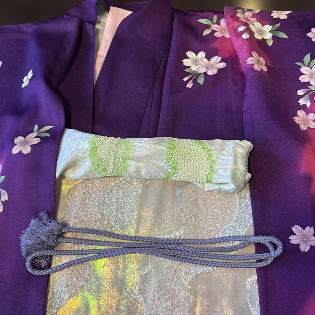 成人式 正絹振袖・襦袢・袋帯・帯揚・帯締・重ね衿6点セット171