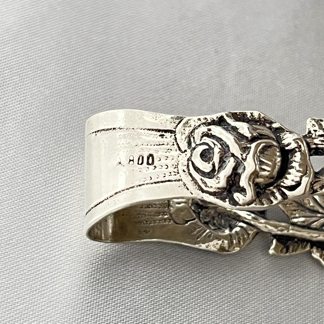 【ドイツ】薔薇のシュガートング 【純銀】 ヒルデスハイムローズ 8.8cm