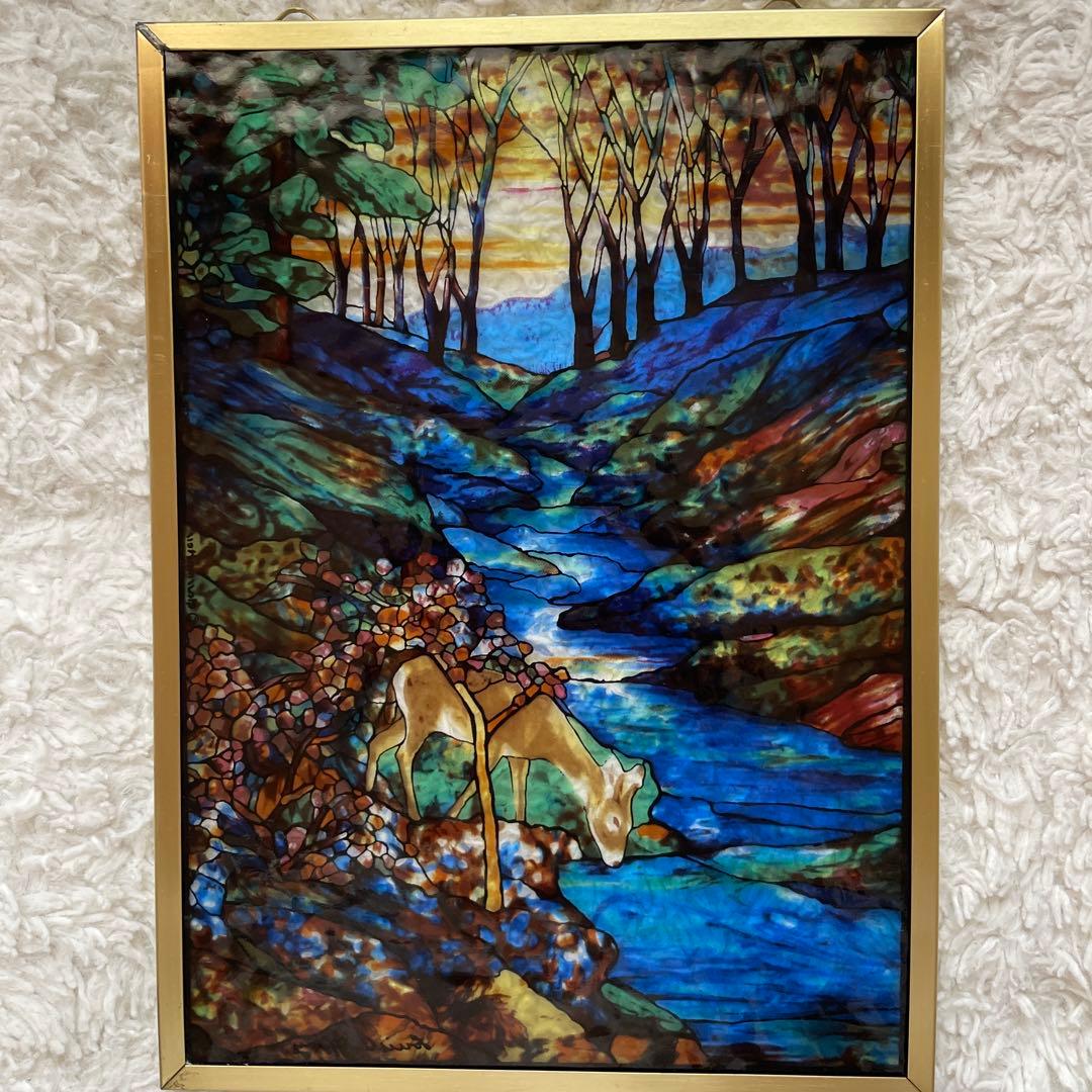 ルイス・C・ティファニー【森の中の鹿】 ステンドグラス