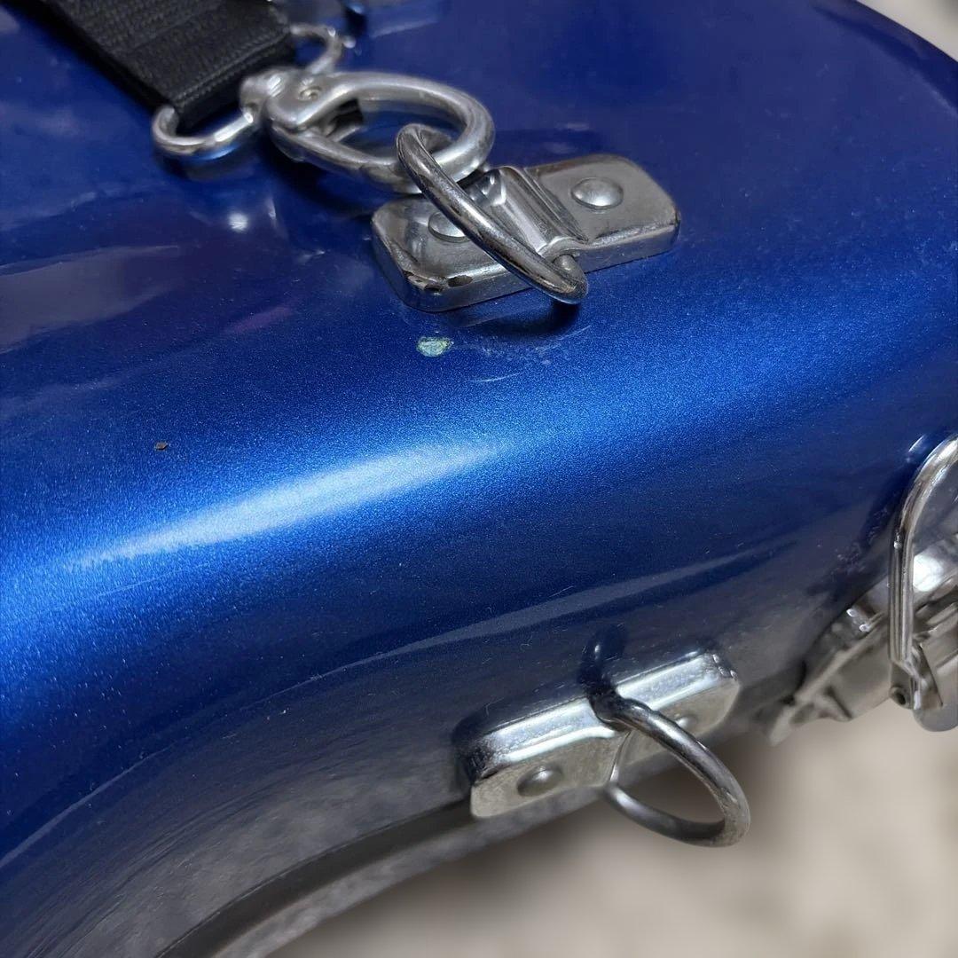 サックスケース 青 ワインレッド内装