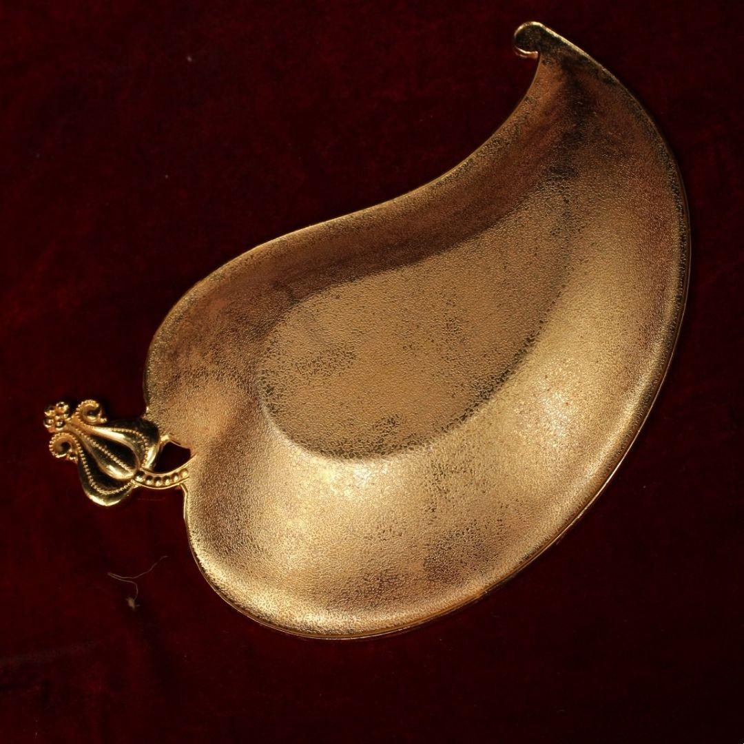 中国美術・金葉皿・純銅微彫・手製・高浮彫・置物・食器・茶器