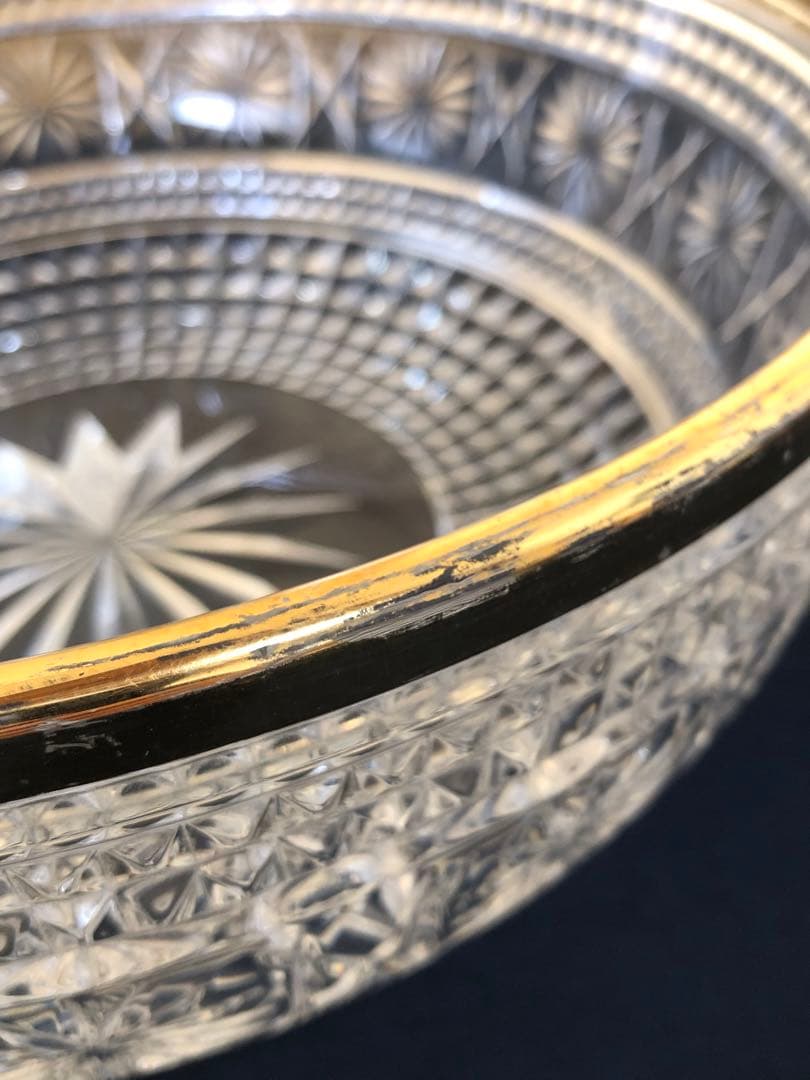 《R》茶道具 義山ガラス 平水指 水崎長寿 塗蓋付 共箱　250827G3