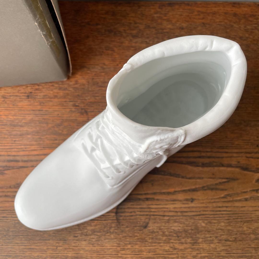 ティンバーランド オリジナル イエローブーツ オブジェ 花瓶 陶器 白