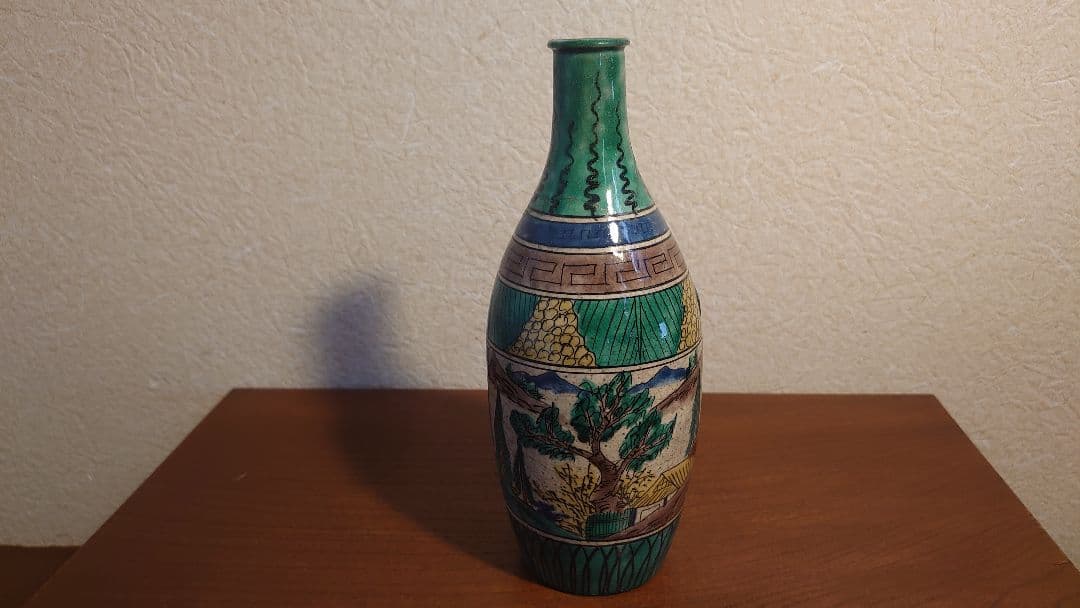 九谷焼　青九谷　青手　吉田屋窯　松山窯　明治九谷　蔵出し　徳利　大徳利　１客