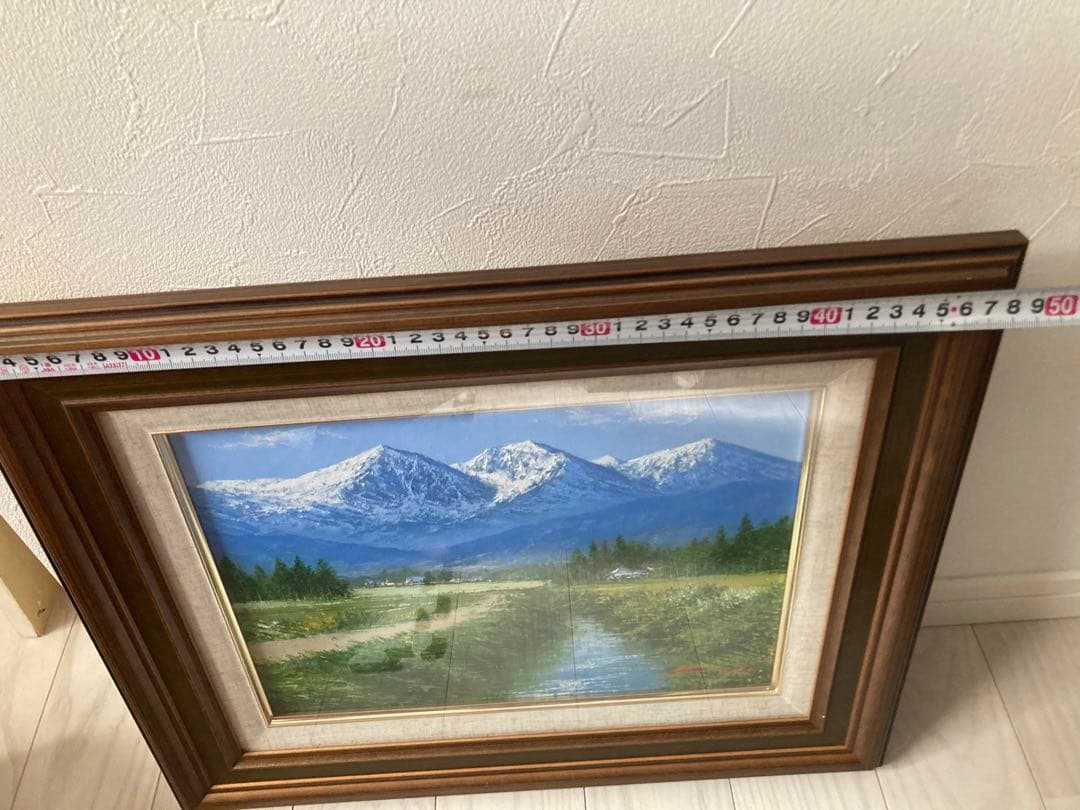 山田紀義画伯　北アルプス　白鳥　油絵　F4号